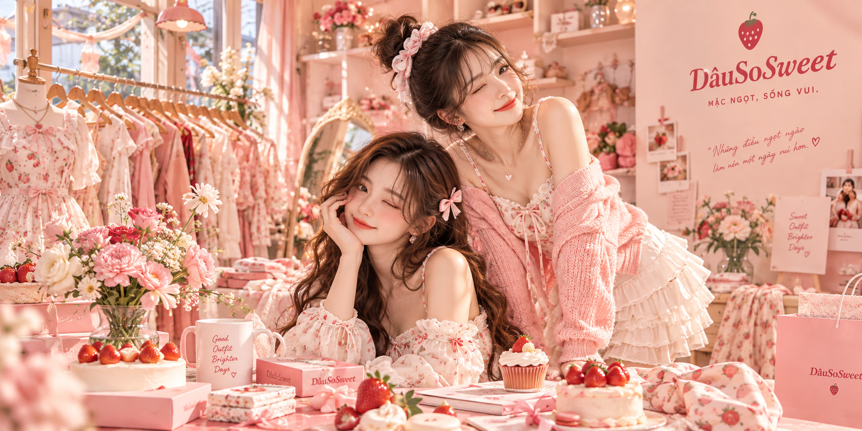 Không khí editorial của thương hiệu DâuSoSweet